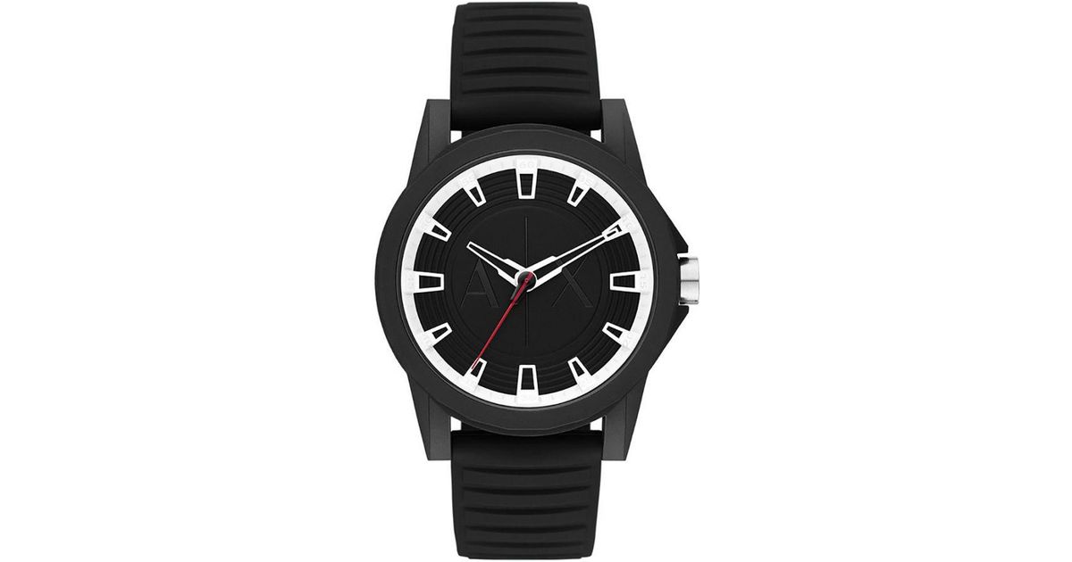 Armani Exchange Outerbanks Black Watch Ax2520 Rubber for Men | Lyst UK