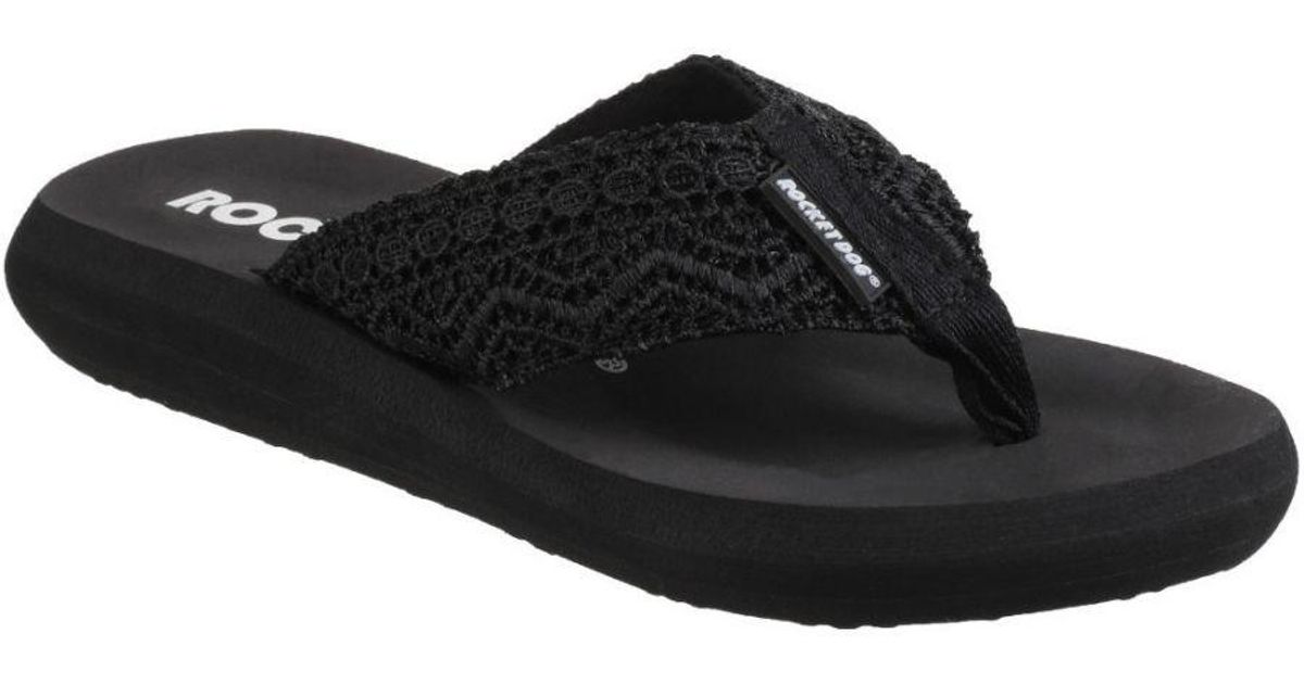 Rocket Dog Spotlight Slip On Textile Flip Flop Sandals in Black Lyst UK