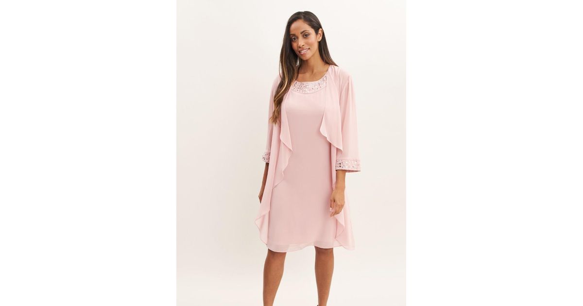 Gina bacconi crepe dress and chiffon jacket deals