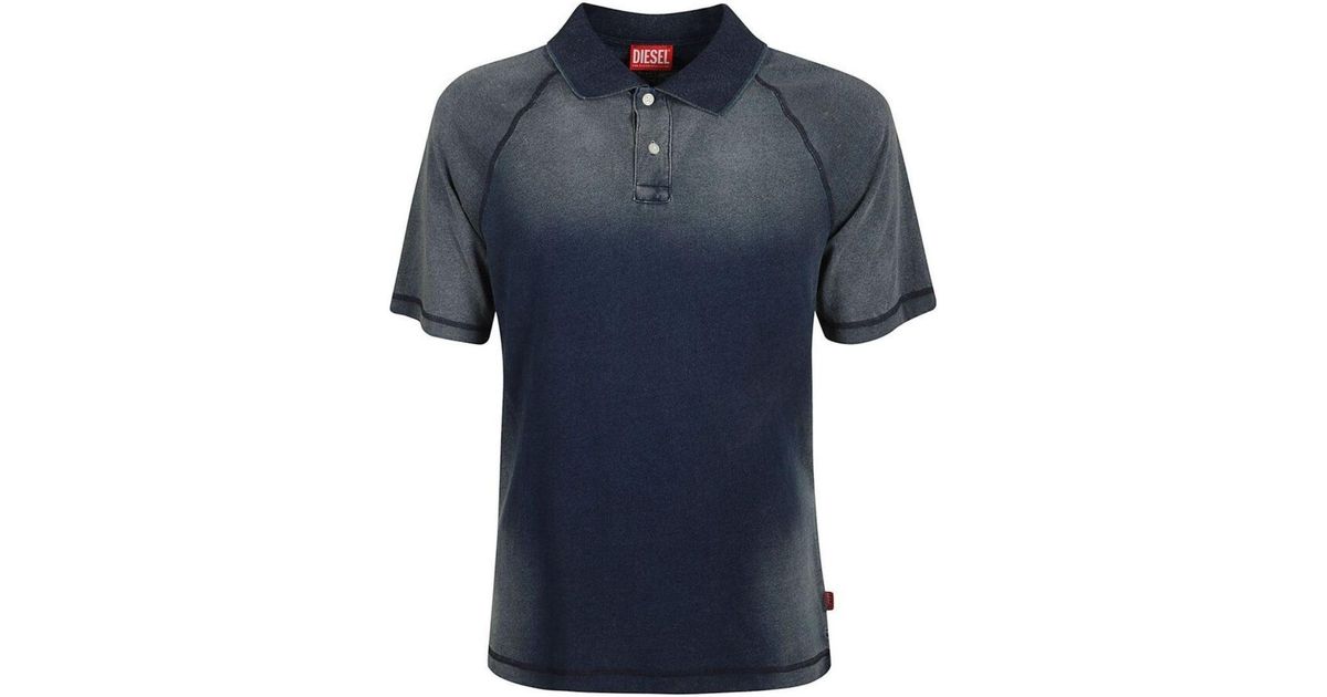 DIESEL T-Rasmith Faded Polo Shirt Cotton in Blue for Men | Lyst UK