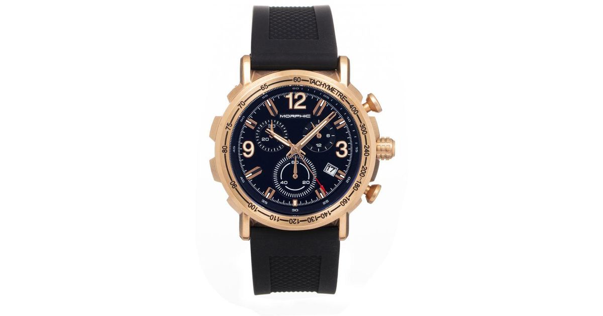 Morphic M93 Series Chronograph Strap Watch W date in Blue for Men
