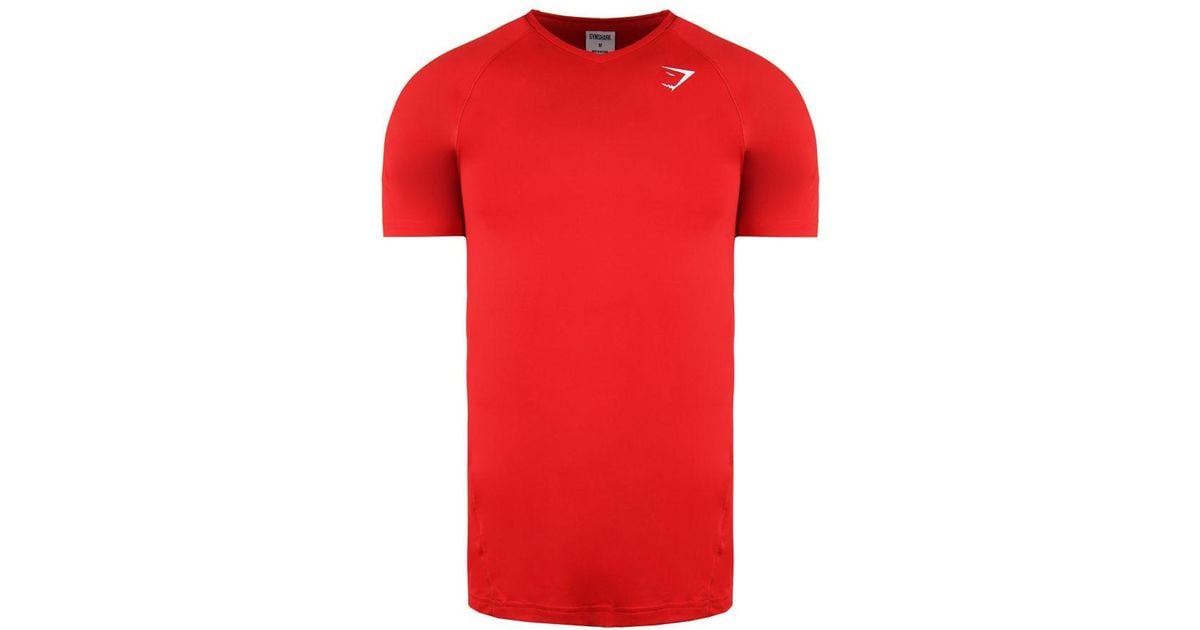 GYMSHARK Veer Red T-shirt for Men