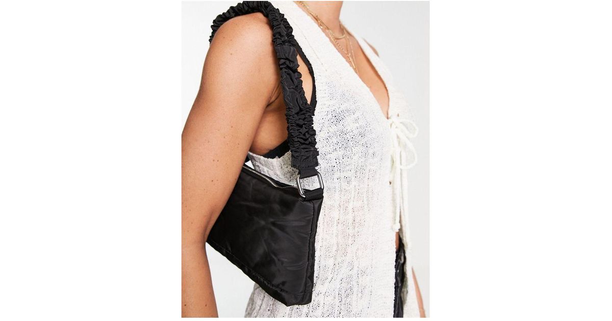 TOPSHOP Sacha Nylon Scrunchie Strap Shoulder Bag in Black Lyst UK