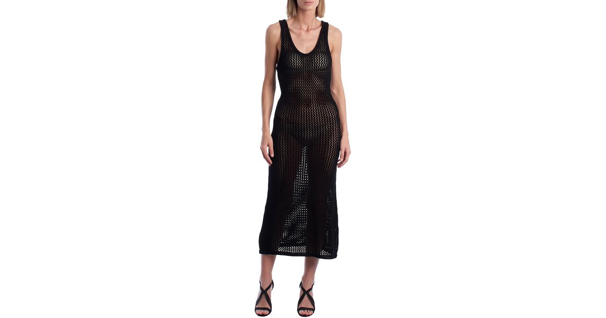 zadig and voltaire crochet dress Long black crochet cotton dress