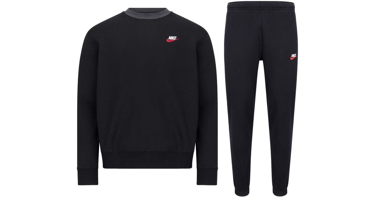 Nike Tracksuit Bottoms Nike Red Tick Joggers Sweatpants Nike Club - Main Image