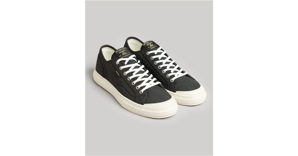 Superdry Vegan Canvas Low Top Trainers in Grey for Men Lyst UK