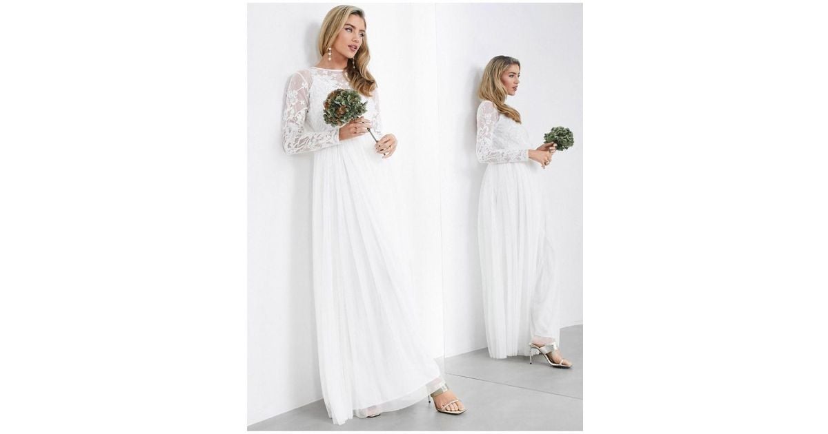 Asos edition embroidered bodice wedding maxi dress online