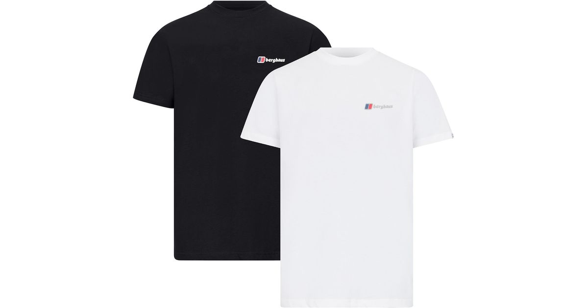 Berghaus 2 Pack Short Sleeve Mount Diagram Tee Cotton in Black for Men ...