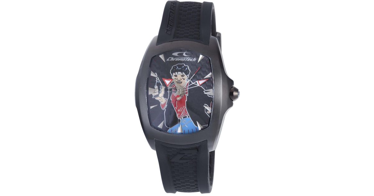 Chronotech Leather Watch in Black for Men | Lyst UK