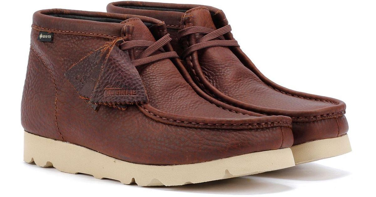Clarks Iconic Wallabee Leather Boots in Brown for Men | Lyst UK