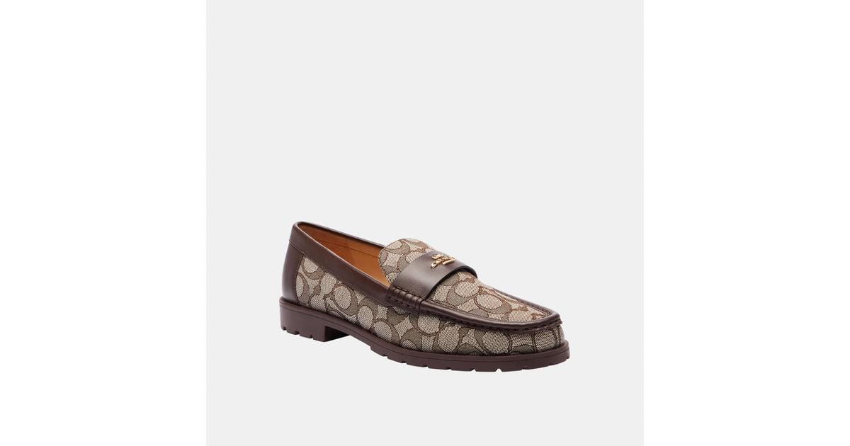COACH Janie Signature Loafer in Brown Lyst UK