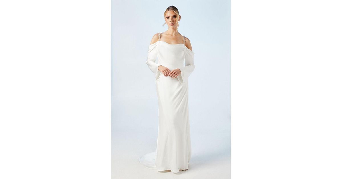 Cold Shoulder Embellished Dress Coast Drape Cold Shoulder