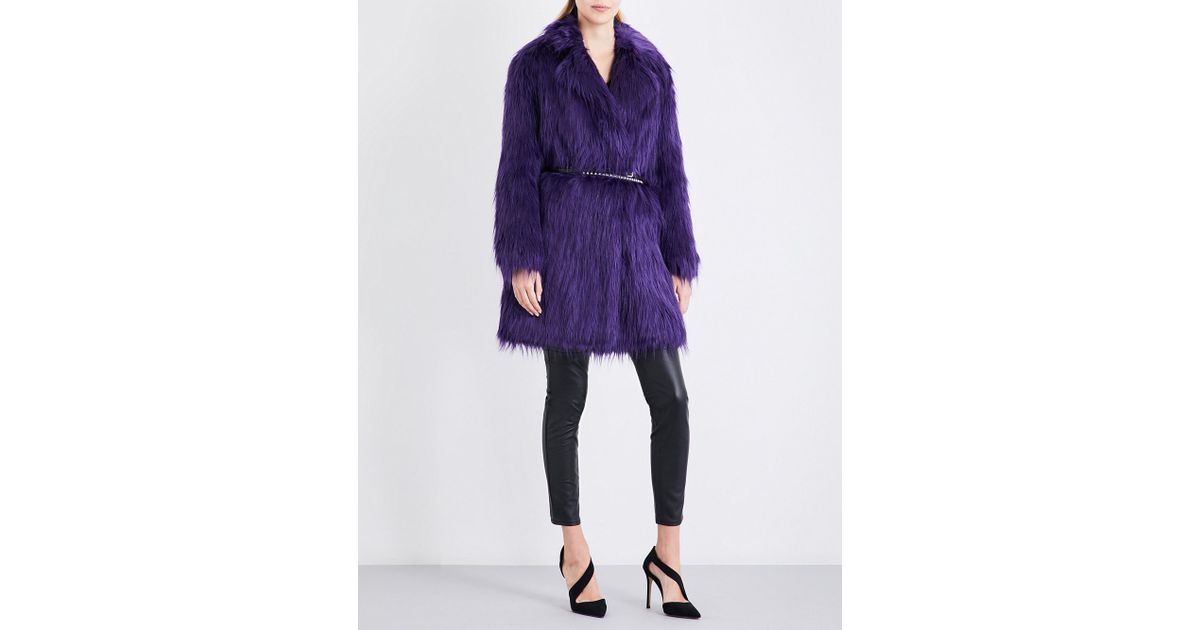 michael kors purple fur coat