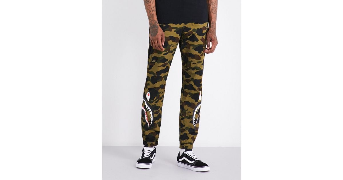 bape shark camo pants