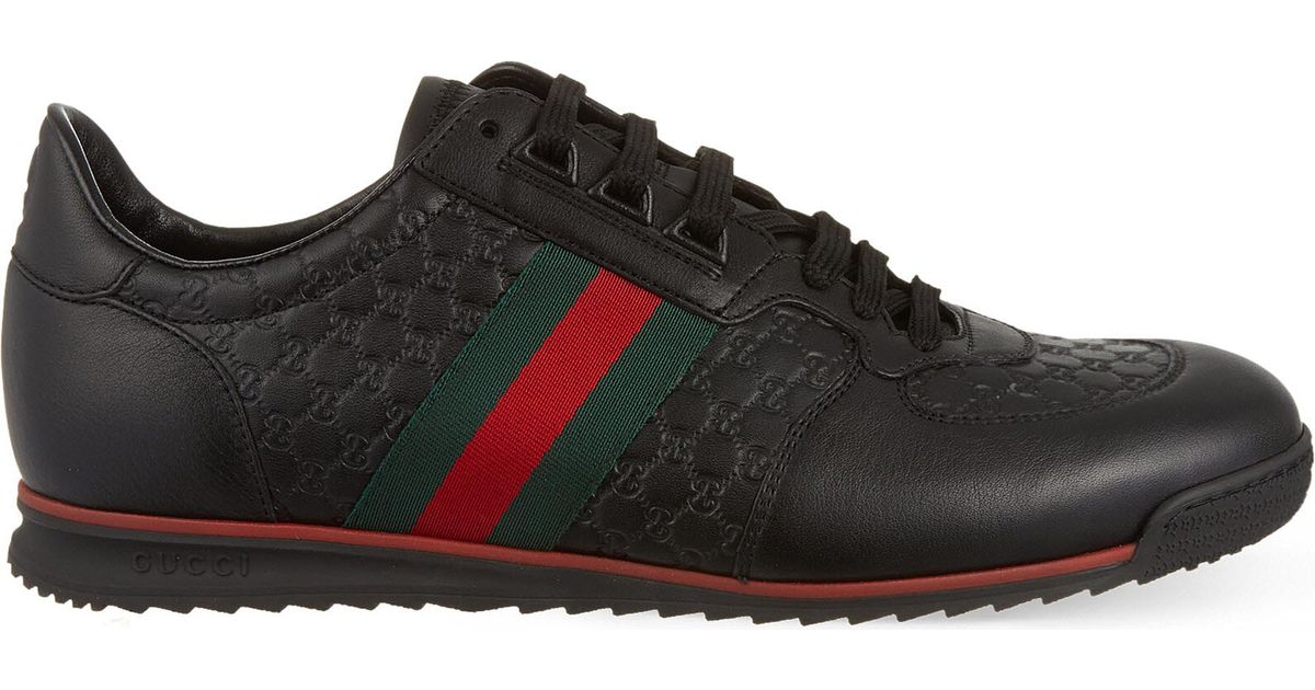 Gucci Sl73 Leather Trainers in Black 