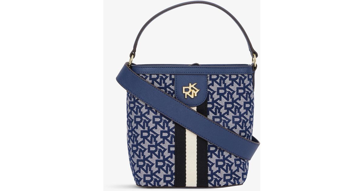 DKNY Carol Monogramprint Woven Bucket Crossbody Bag in Blue Lyst UK