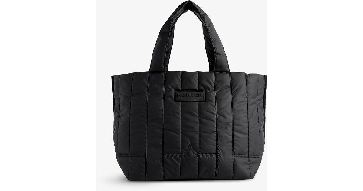 HUNTER Intrepid Puffer Recycled-polyester Tote Bag in Black | Lyst