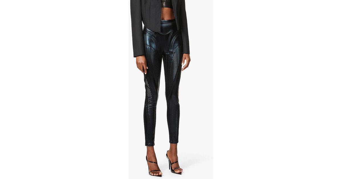 Mugler Embossed Skinny High-rise Faux 