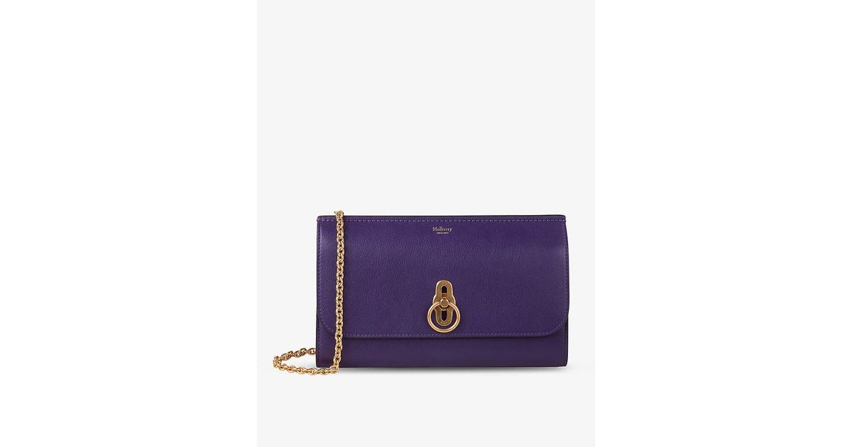 Mulberry Amberley Leather Clutch Bag in Purple | Lyst