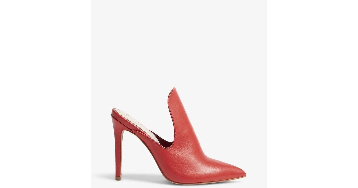 ALDO Leather Tenno Mules in Red - Lyst