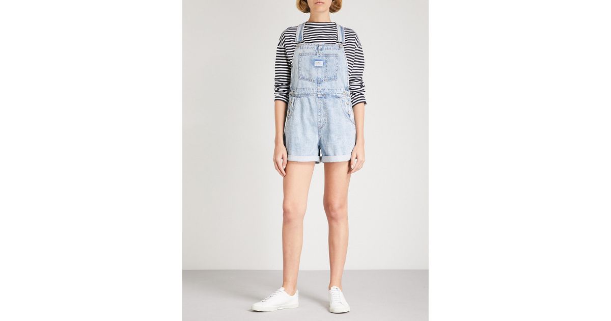Levi's Shortall Denim Dungarees in Blue 