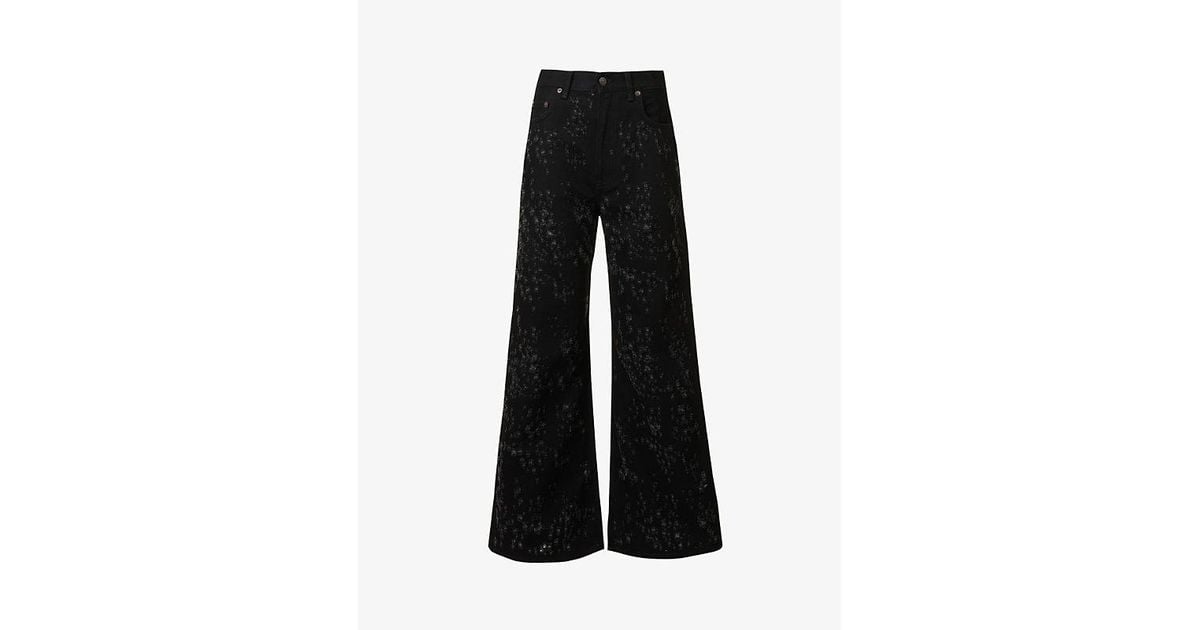 Acne Studios 2022 Distressed Wide-leg High-rise Cotton-twill Jeans in ...