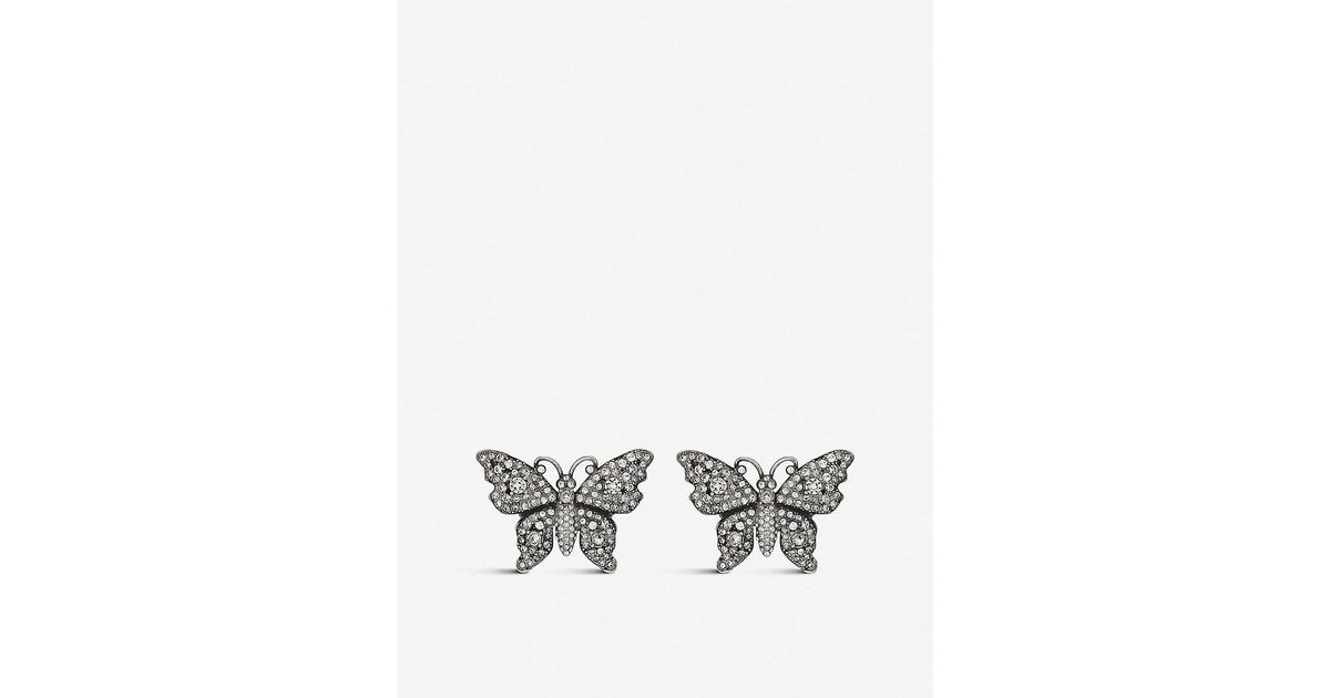 Gucci 925 Silver Heart Butterfly Star Chain Drop Stud Earrings at 1stDibs | butterfly  gucci earrings, gucci sterling silver butterfly earrings, gucci earrings  butterfly