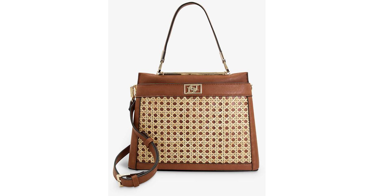 Dune Ducier Large Rattan And Fauxleather Tote Bag in Brown Lyst UK
