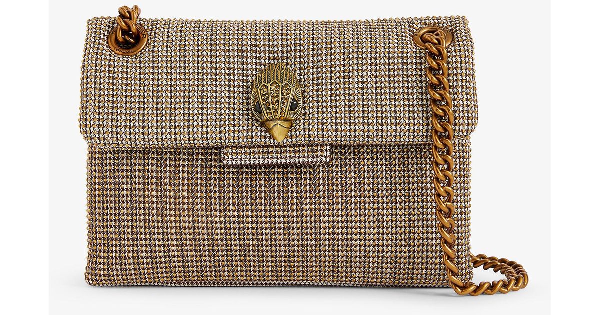 Kurt Geiger Kensington Houndstooth Woven Mini Shoulder Bag in Brown Lyst