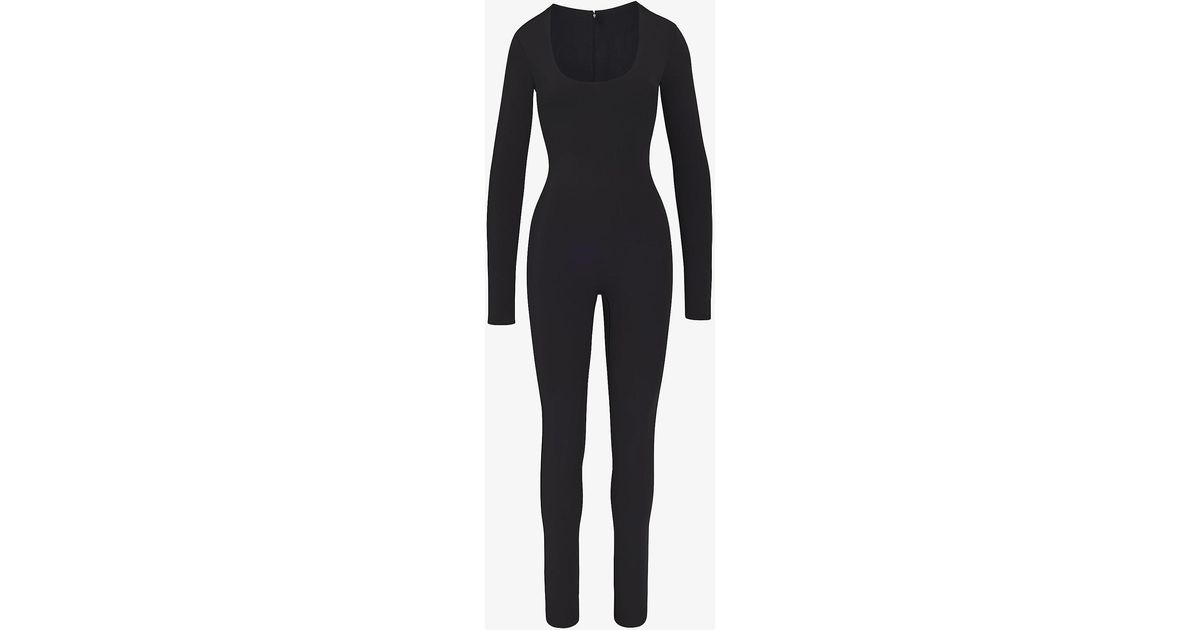 Skims All-in-one Scoop-neck Stretch-woven Body in Black | Lyst Canada