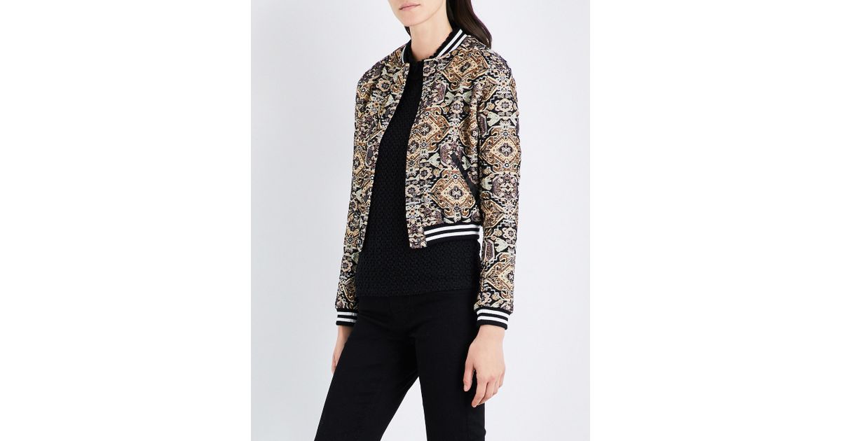 maje jacquard bomber jacket