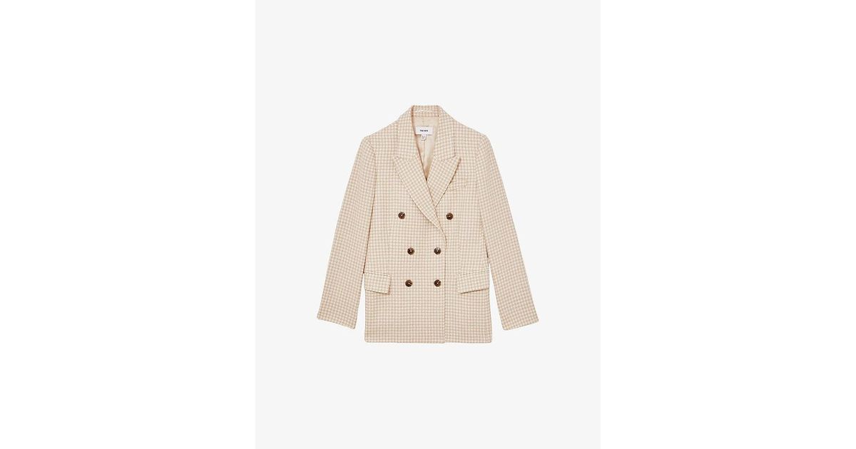 【海外限定】REISSブレザー☆Bella Checked Woven Blazer REISS Bella Double Breasted Check Blazer | Bloomingdale's