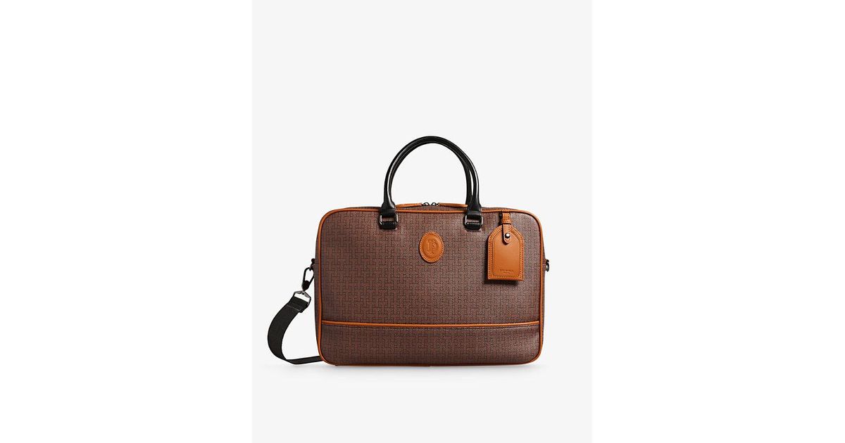 Ted Baker Traymon T Monogram-print Faux-leather Document Bag in Brown for  Men | Lyst