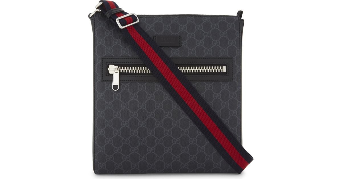 Lyst - Gucci Web Stripe Strap Messenger Bag in Black for Men