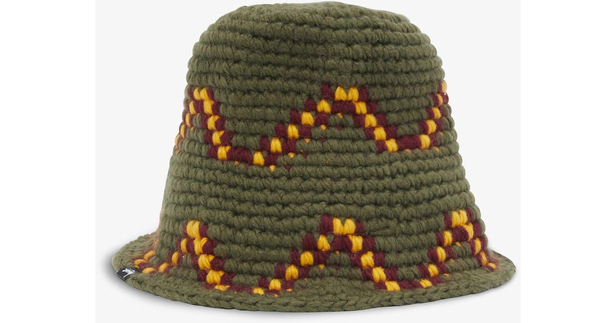 Stussy Men's Green Giza Knitted Bucket Hat