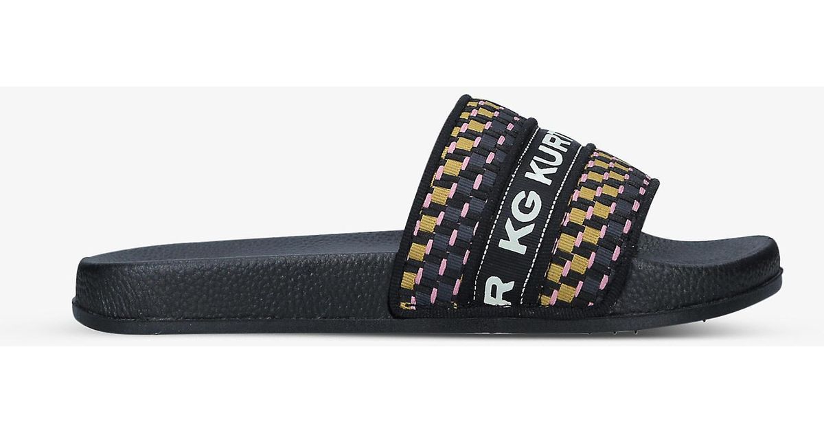 KG by Kurt Geiger Ryder Tape Logo-print Slides in Black | Lyst UK