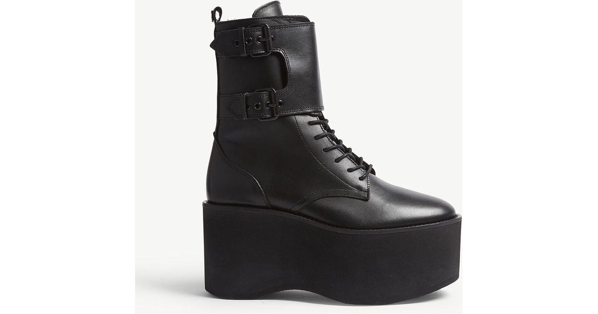 The Kooples Platform Leather Boots in 