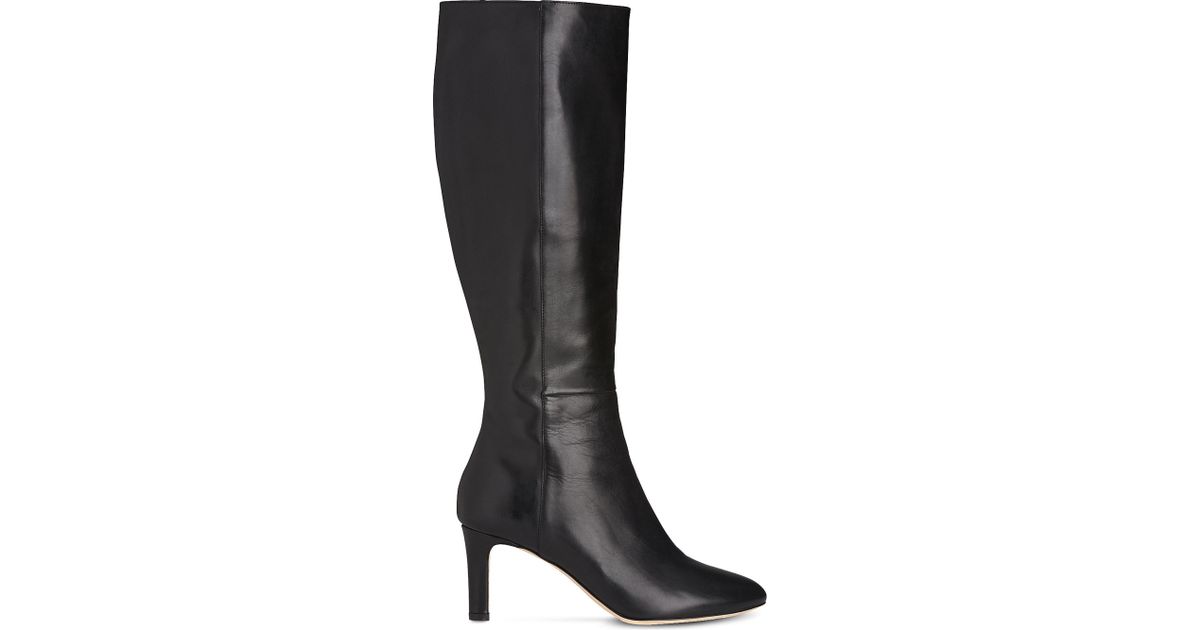 LK Bennett Eloria Leather Knee Boots in Black | Lyst