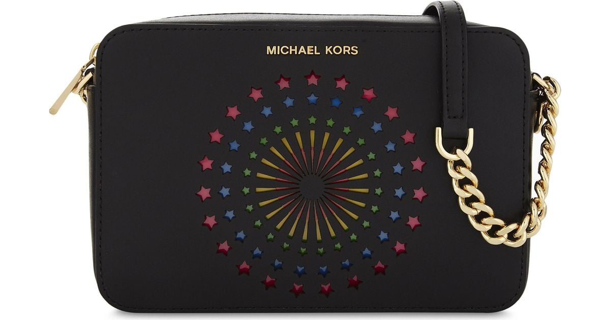 MICHAEL Michael Kors Ginny Leather Light-up Cross-body Bag in Black | Lyst