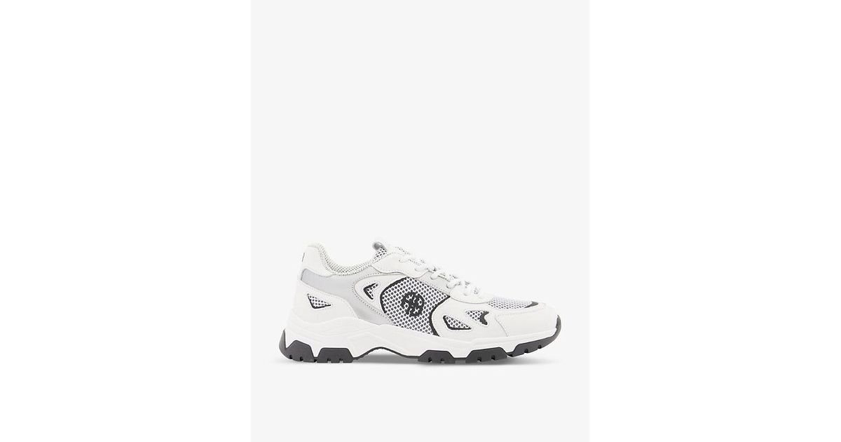 Anine Bing Brody Logo-print Leather Trainers in White | Lyst