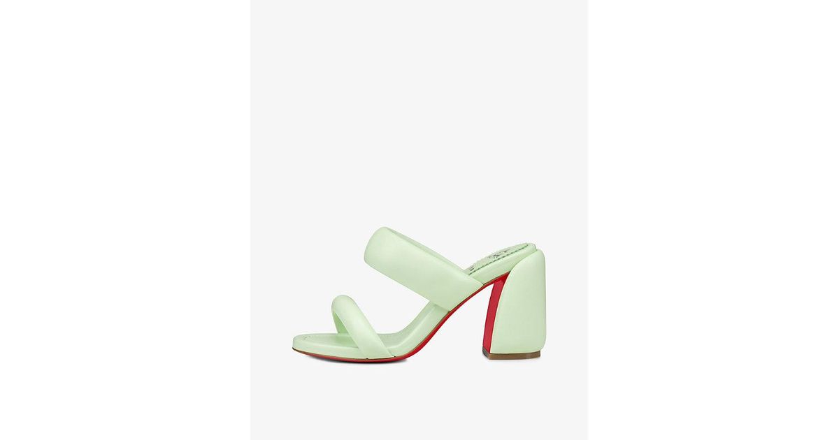 Christian Louboutin Inflama Sab 85 Leather Heeled Sandals in Green | Lyst