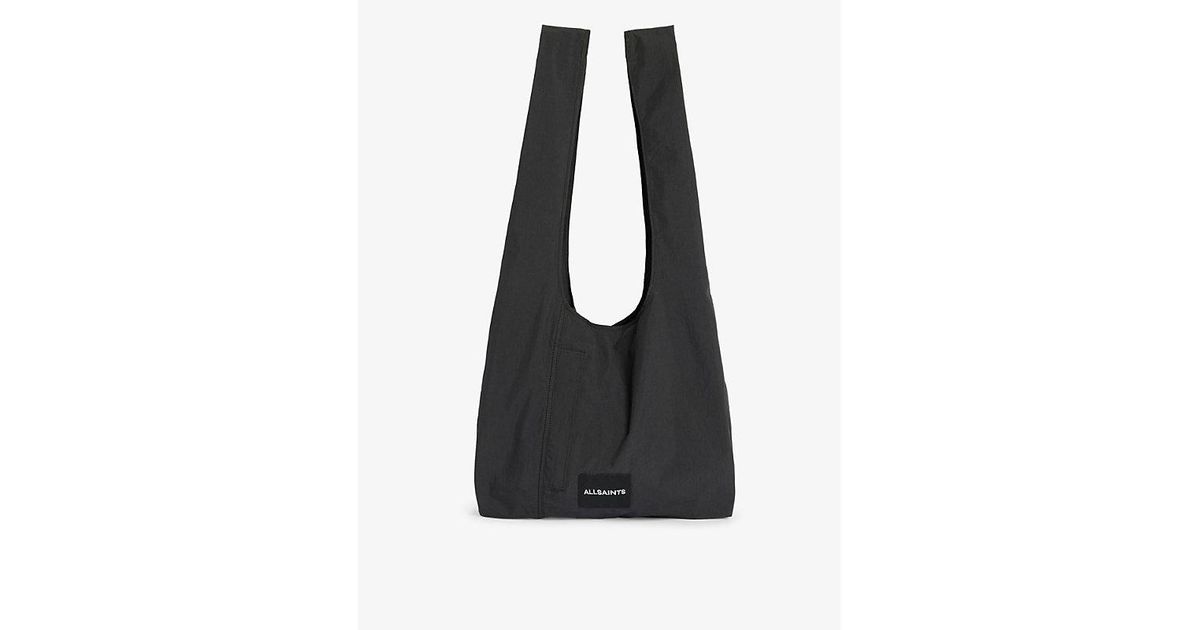 AllSaints Ario Foldable Cotton-blend Tote Bag in Black for Men | Lyst