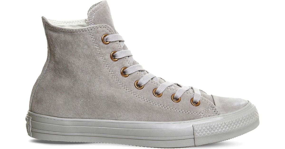 grey and rose gold converse high tops