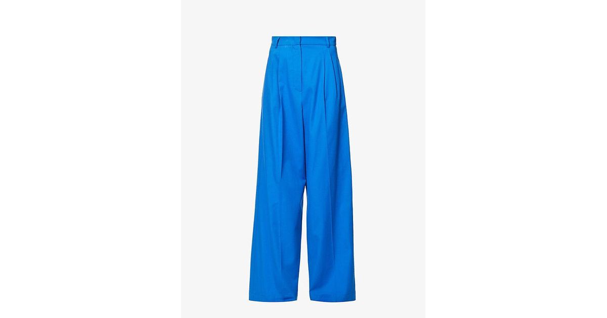 Weekend by Maxmara Quenty Wide-leg High-rise Stretch-cotton Trousers in