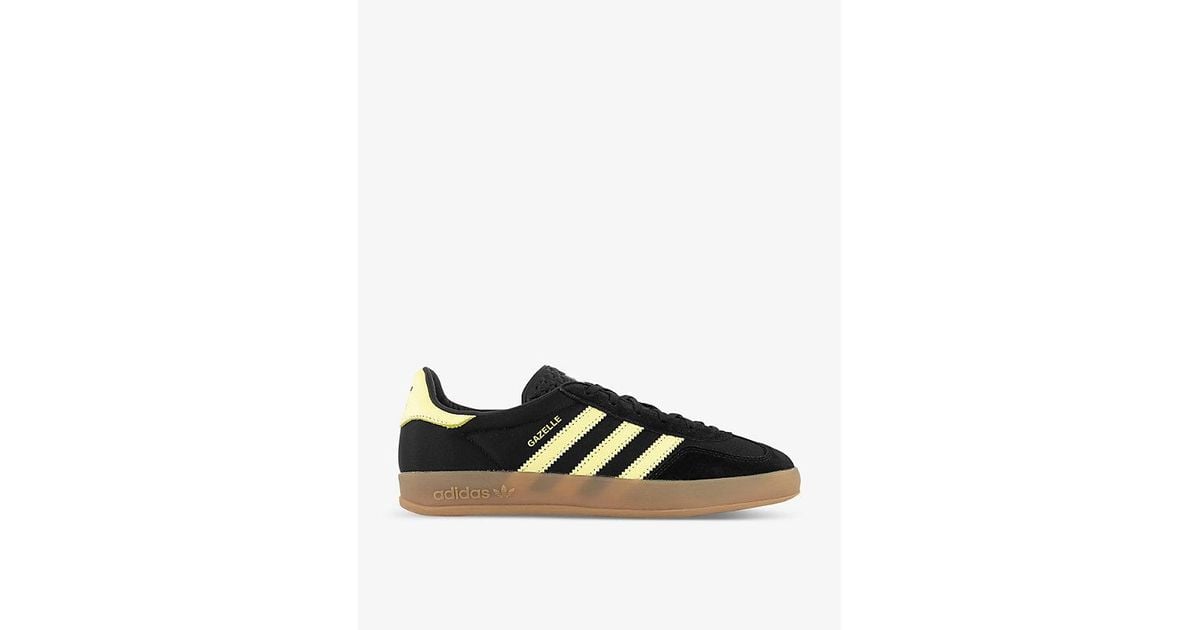 Adidas gazelle hotsell indoor black leather