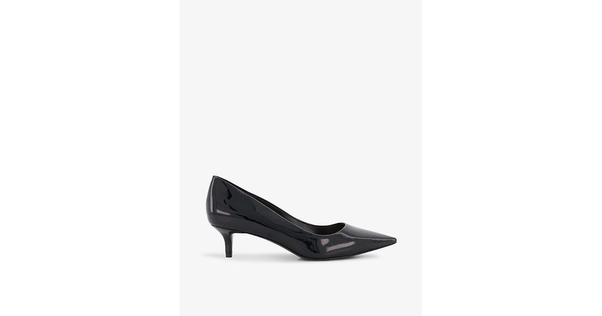 Dune Advanced Patent Fauxleather Kittenheel Courts in Black Lyst