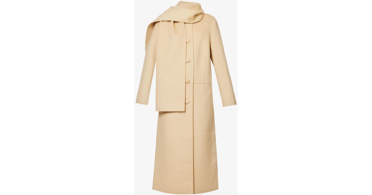 TOVE Mio Wrap-panel Wool Coat in Natural | Lyst