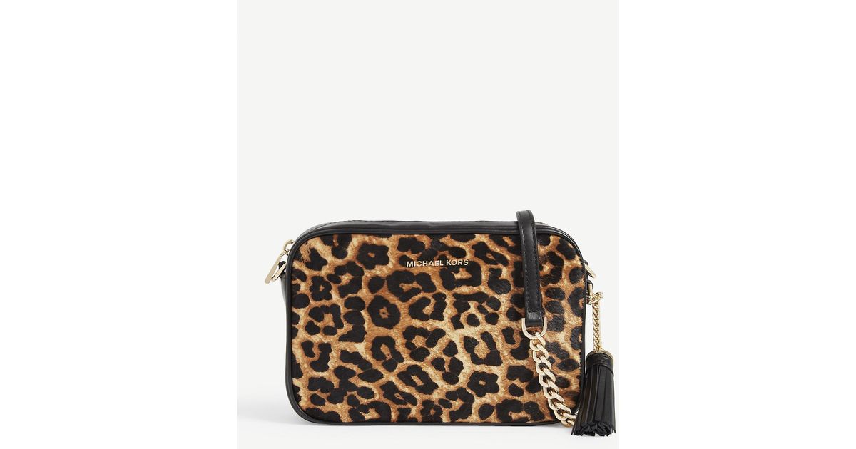 MICHAEL Michael Kors Ginny Leopard Print Cross-body Bag | Lyst