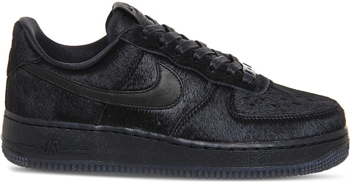 Nike Air Force 1 Pony-hair Leather Trainers in Black | Lyst
