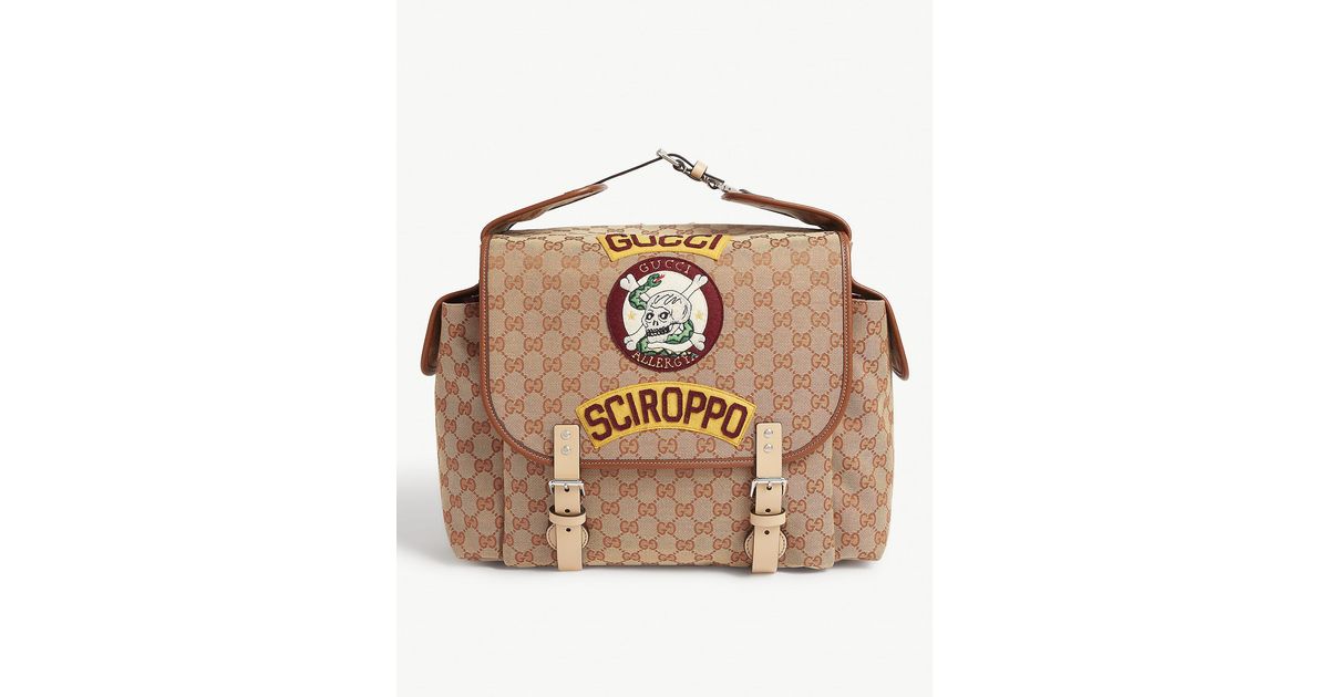 Gucci Sciroppo Patch GG Canvas Backpack | Lyst Australia